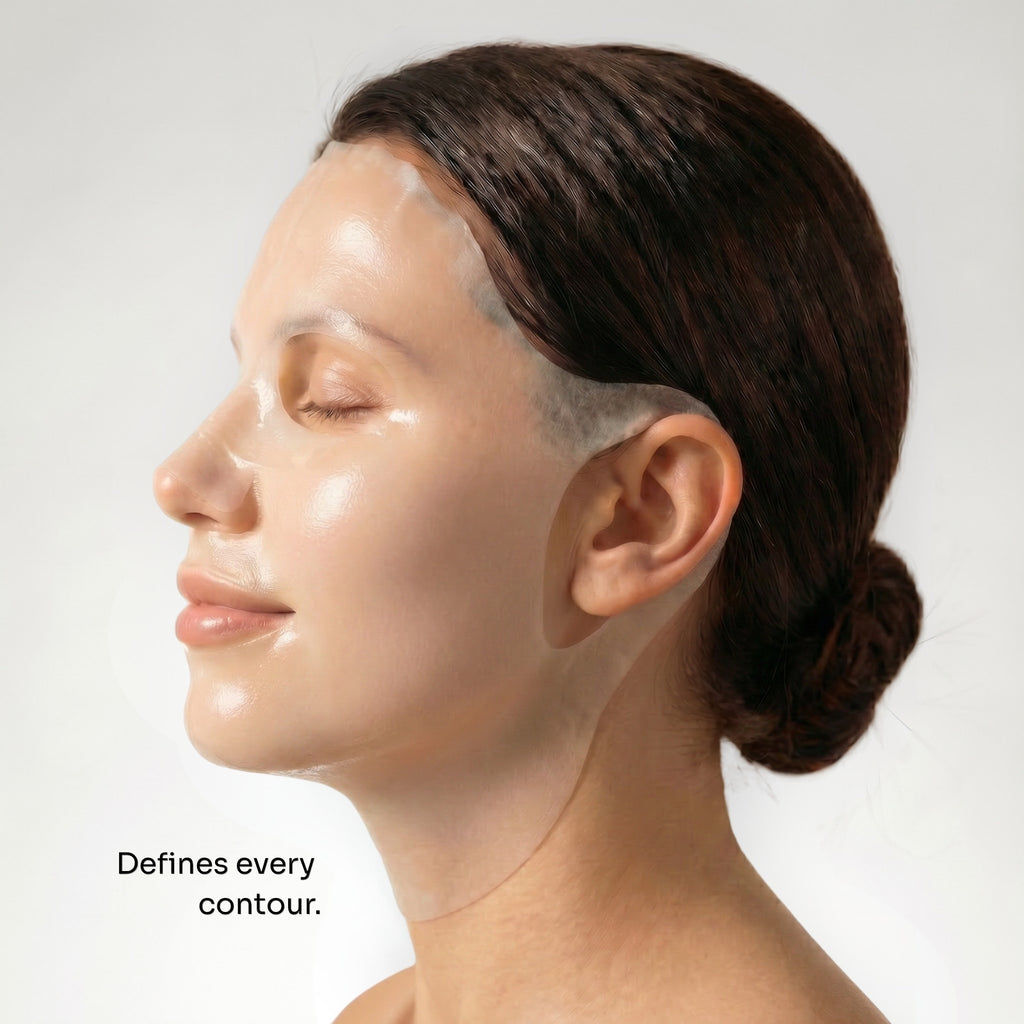 Radiant hydrated skin after Vellure collagen sheet mask treatment