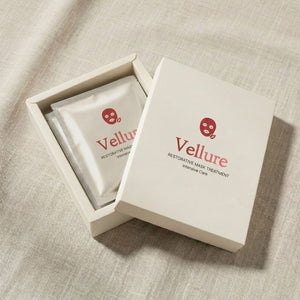 Vellure Restorative Mask Treatment gift box set with collagen sheet masks